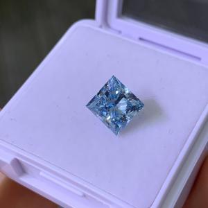 Wholesale 3.22CT Fancy Intense Blue VS2 2EX CVD Lab Grown Diamond Princess Cut from china suppliers