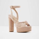 Chunky Heel Buckle Ankle Strap Platform Sandals Hemp Rope Bottom