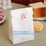 Custom bakery paper bag / Food grade bread packaging bags, white or brown craft