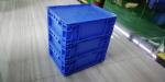 Hinged Lids Plastic Storage Tote Boxes Blue Color Stacking Turnovers