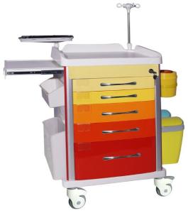 Wholesale Colorful 5 Locking ABS Drug Storage Medical Trolley With Drawers from china suppliers
