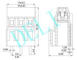 300V/130V PCB Connector , Screw Terminal Block Pitch 3.5mm 3.81mm DL128H-XX-3.5
