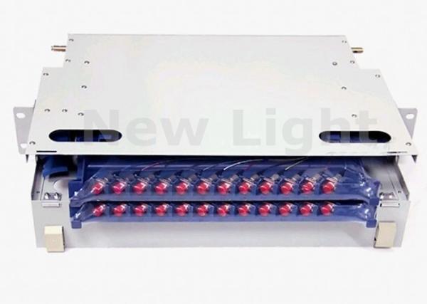 White ODF Optical Distribution Frame , 19 Inch ODF Fiber Optic Patch Panel 24