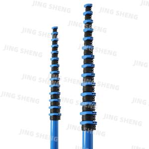 China 65ft 074 Panel Snap Blue Telescopic Carbon Fiber Pole for Industrial Vacuuming,Tree Pruning on sale
