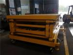 Electric Mobile Scissor Lift One Control Box On Platform Motorized Wheel Walking