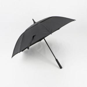 Wholesale Black Vented Double Canopy Golf Umbrella Windproof With Custom Logo Print from china suppliers