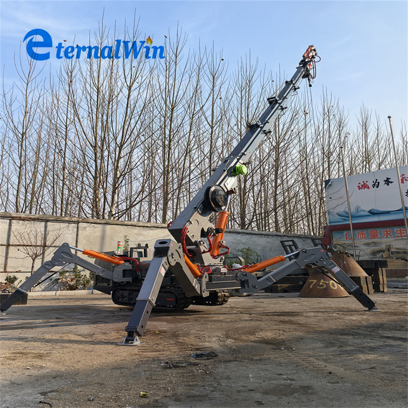 12 Ton Lifting Capacity Spider Crawler Crane with Telescopic Boom and Electric/Diesel Power Source