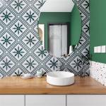 Green And Beige 200x200mm Indoor Floor Tile For Dining Room And scratch
