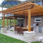 Black Aluminum Pergola Patio Canopy Prefabricated Deck Gazebo Canopy