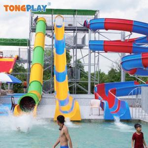 Wholesale Double Curve Water Slide Plastic Fiberglass Action Park Water Slide from china suppliers