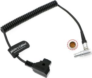 Wholesale Power Cable for Tilta Nucleus-M Motor Right Angle 7 Pin Male to D-tap Coiled Cable for V-Mount Battery Plate from china suppliers