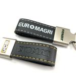Real Leather Rectangle Key Chain Name Silk Screen Zinc Alloy Personalised