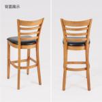 Wooden Cafe Bar Stools With Backs Retro Industrial 65cm 25.59"