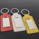 Lase Logo Leather Key Chain Sublimation Double Print Metal Holder Car Key Tag