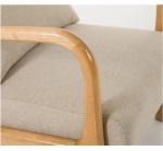 Modern Nordic Living Room Couch with Upholstered Armrest and Solid Wooden