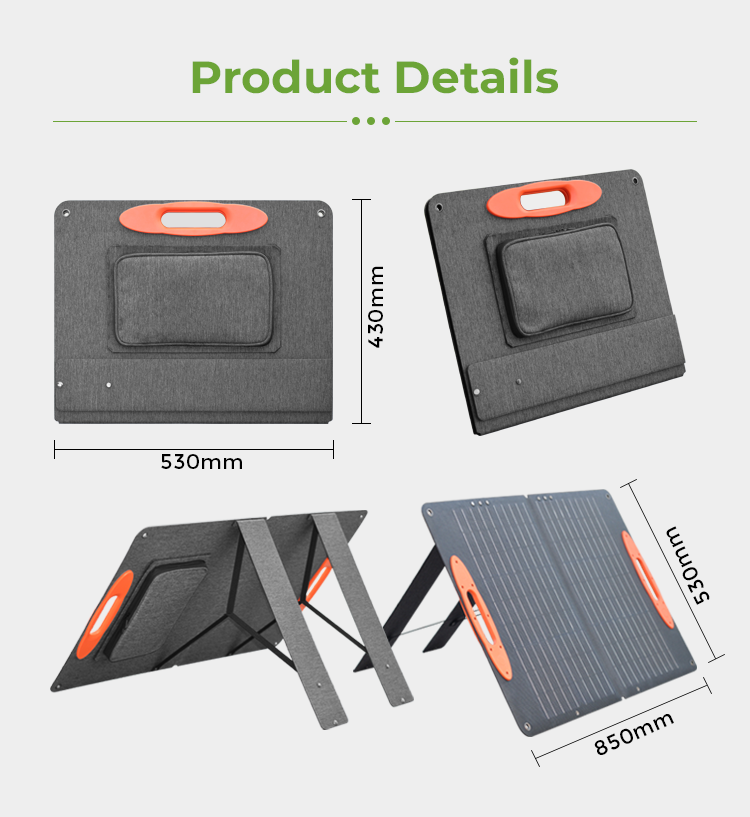 Mono Portable Solar Folding Bag 60W Foldable Solar Panel For Overlapping Requirements