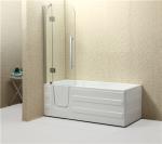 Weight 65/78KG Corner Walk In Tub , Step In Bathtub With Tempered Glass Screen