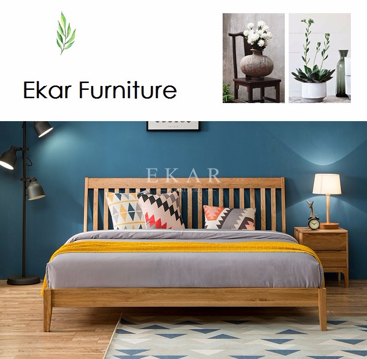New Modern Design King Size Solid Wood Wooden Furniture Double Bed