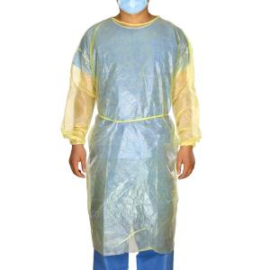 Wholesale Disposable Pp Pe Coated Waterproof Non Woven Isolation Gowns Yellow Color from china suppliers