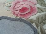 Handtufted Wool Area Rug Pink Color Flower Design Oval Shape (1901)