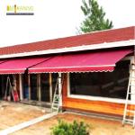 Outdoor aluminum card type retractable awning for patio, patio, shop, hotel