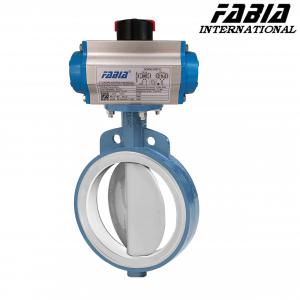 China Pneumatic Fluorine Lined Clamp Butterfly Valve Clamp End on sale