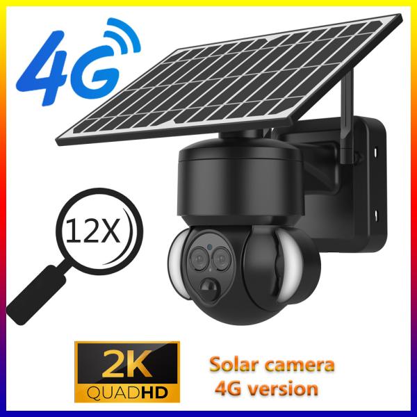 Glomarket Ubox Wifi/4G Smart 12X ZOOM Floodlight Solar Battery PTZ Camera 6MP