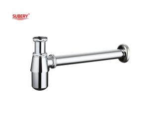 Wholesale Brass bottle trap lavatory basin drainage siphon bathroom p-trap pipe for wash basin chrome OEM from china suppliers