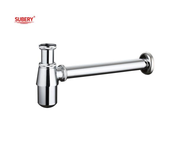 Brass bottle trap lavatory basin drainage siphon bathroom p-trap pipe for wash