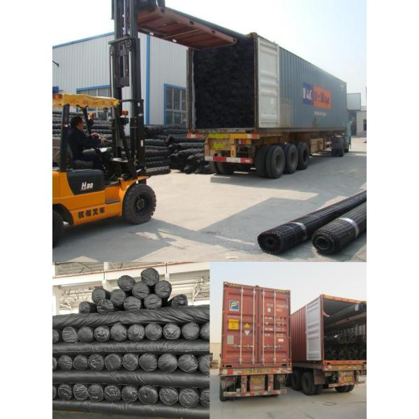 300-50 KN/m Reinforce Polyester Uniaxial Geogrid Dam And Slope River Bank Embankment Stabilization
