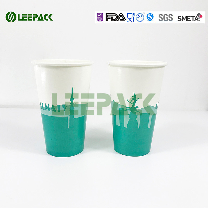 Happy New Year 22oz Biodegradable Paper Cups Single Wall For America Coffee