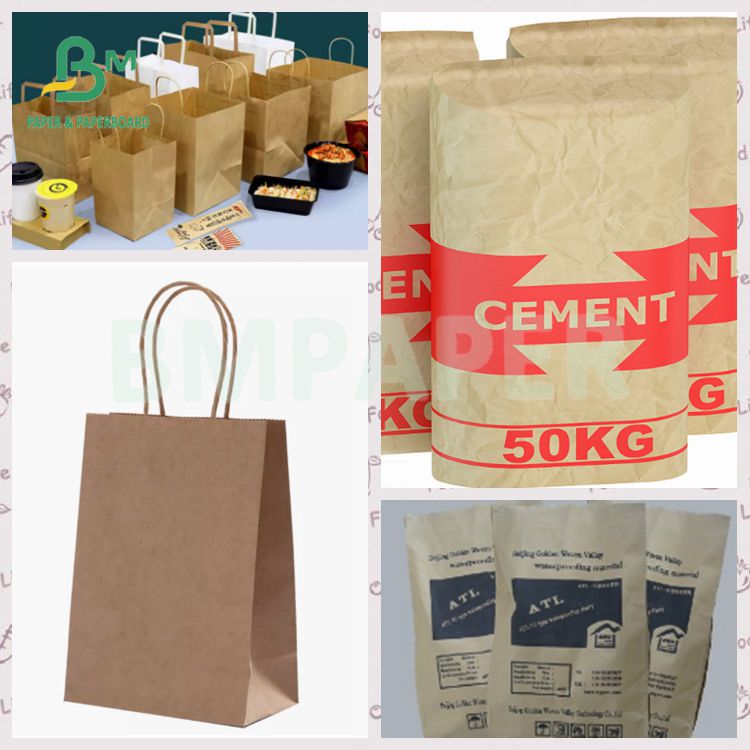 70gsm Recyclable Brown High Strength Testliner Cement Bag Paper