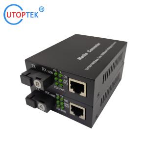Wholesale 10/100/1000Mbps SM Bidi 20km 1310/1490nm Fast Ethernet Fiber media converter for CCTV Network using from china suppliers