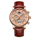 Luxury brand automatic mechanical movement genuine leather men charm wrist