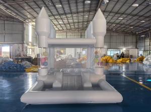 Wholesale Commercial White Inflatable Castle With Ball Pit Water Slide For Entertainment from china suppliers