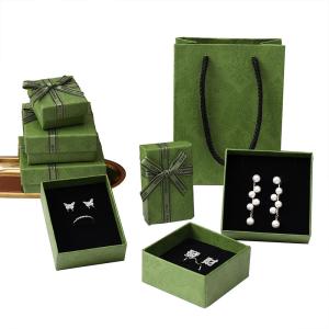 Wholesale Luxury Green Jewelry Drawer Box Lid And Base Type For Necklace Bracelet Earrings Ring from china suppliers