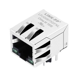 Wholesale Halo HFJ11-1G16E-L11RL Compatible LINK-PP LPJG0873GFNL Tab Down Green/Green Led 1 Port Gigabit Ethernet RJ-45 Magjack from china suppliers