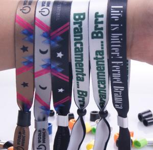 Wholesale Adjustable Custom Sports Bracelets Polyester Fabric Woven Custom Silicone Bracelets from china suppliers