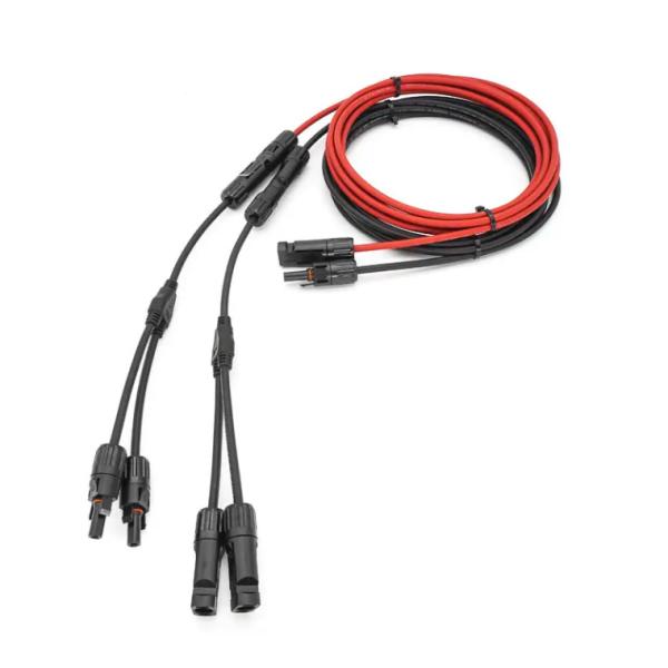 10 Feet Black And Red Solar Power Cable Harness 1500V 4mm2/6mm2 For Solar Energy