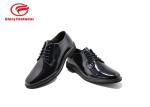 Goodyear Welt Shiny Police Leather Shoes , Low Cut Police Officer Work Shoes