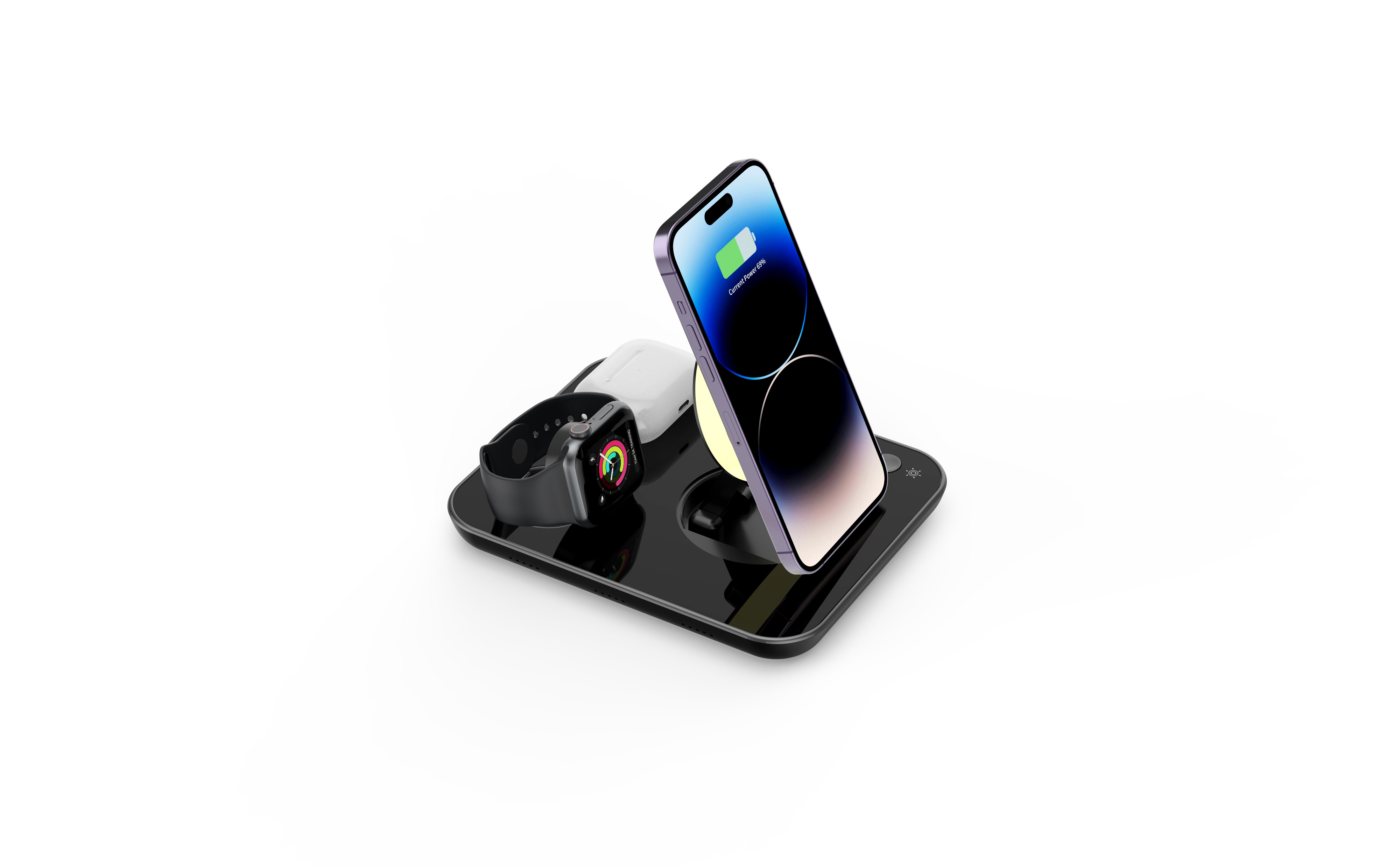 Green Fast Charge Wireless Charging Pad Made of ABS PC