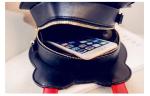 Cartoon cute alarm clock female PU leather messenger bag cute candy colored