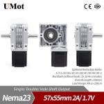 High Torque Single/Double Shaft Worm Gear Stepper Motor With Worm Gear Box Pure