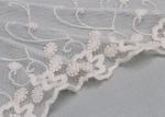 6.5 Inch Floral Embroidered Lace Trim Wide Mesh Lace Trim For Wedding Dresses