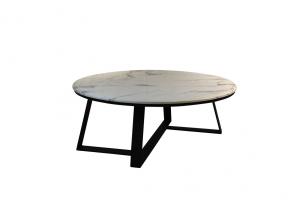 Wholesale Metal Frame Round Wood Coffee Table ODM For Modern Home Furniture from china suppliers