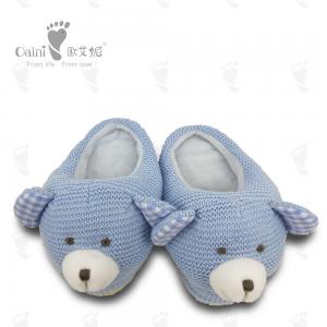 Wholesale Stuffed Plush Baby Shoes 8cm PP Cotton Warm Bear Blue Head Newborn Shoes from china suppliers