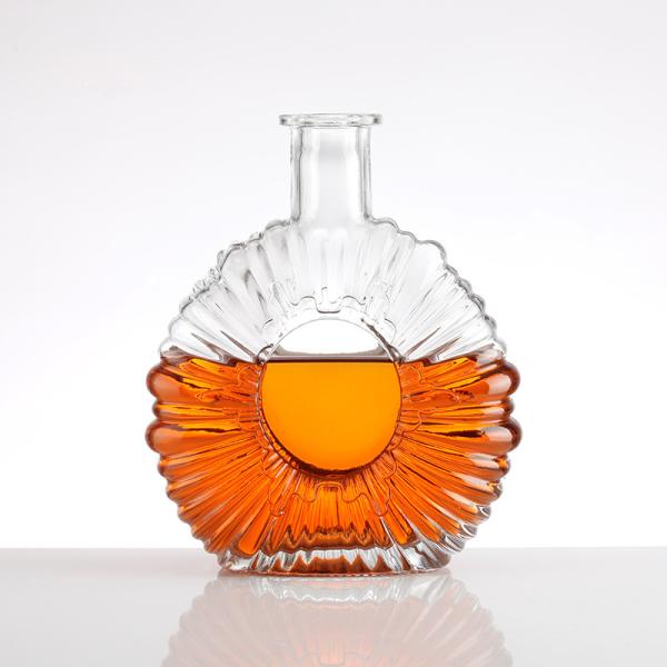Empty Glass Wine Bottle Vodka Brandy Xo Whiskey 700ml Glass Liquor Bottle with