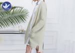 Drop Shoulder Womens Knit Cardigan Sweaters Long Sleeves V Neck With Pockets