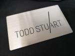 Custom 89x54x0.8mm Silver Brushed Laser Cut Logo Engraved Metal Business Card