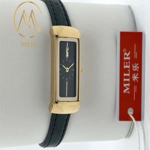 Wholesale Miler ML111 Factory Leather Band Quartz Wrist Watch with Hook Buckle in Picture Color from china suppliers